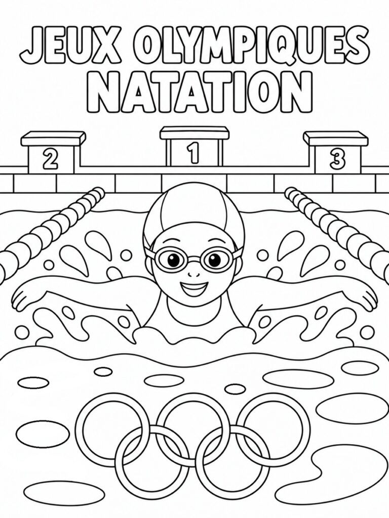 Coloriage Jeux olympiques natation