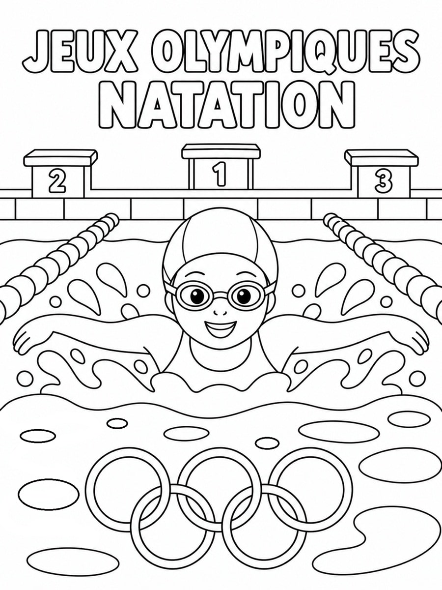 Coloriage Jeux olympiques natation