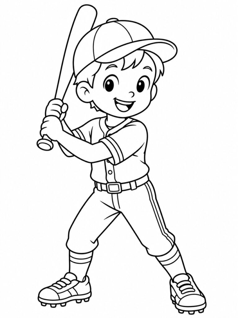 Coloriage joueur de baseball