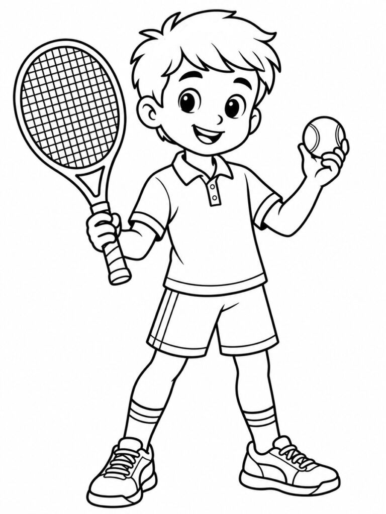 Coloriage joueur de tennis