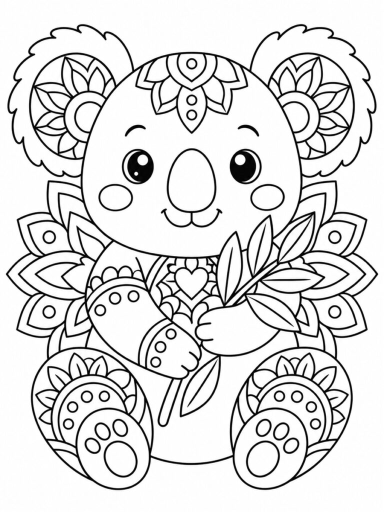 Koala mandala Coloriage koala mandala