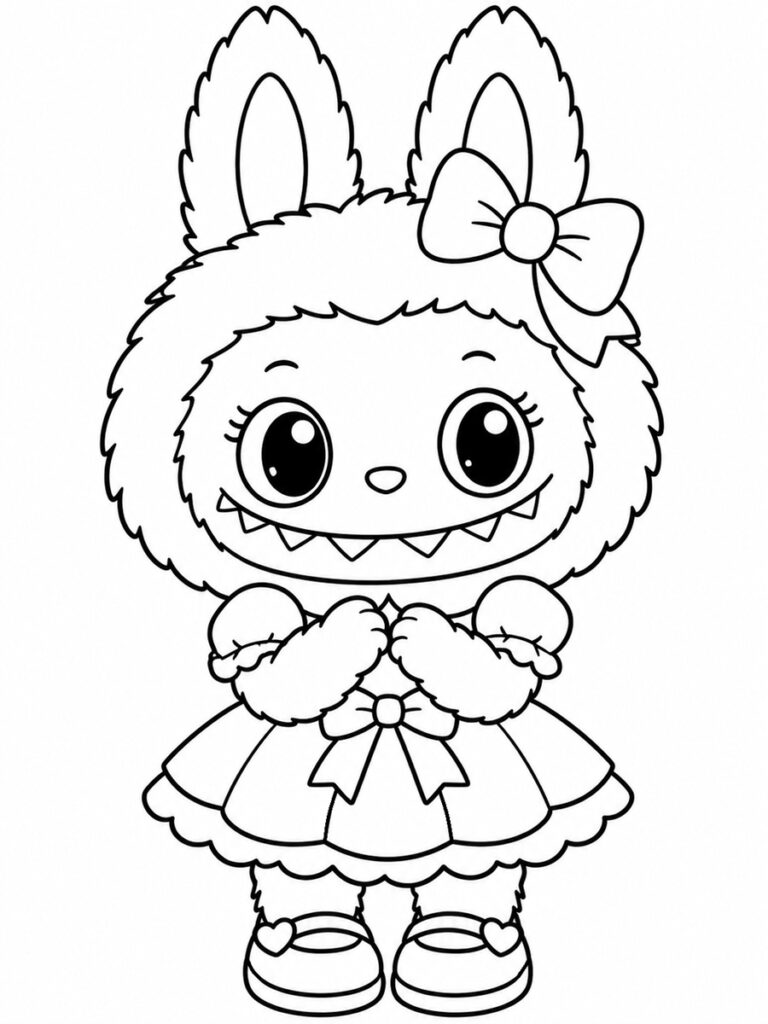 Labubu fille Coloriage Labubu fille