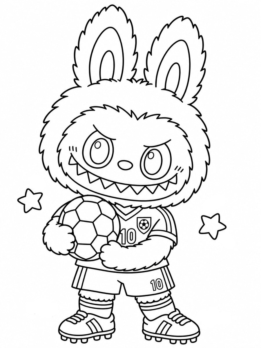 Coloriage Labubu foot