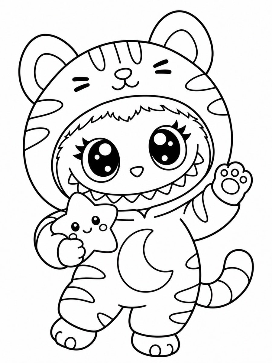Coloriage Labubu kawaii