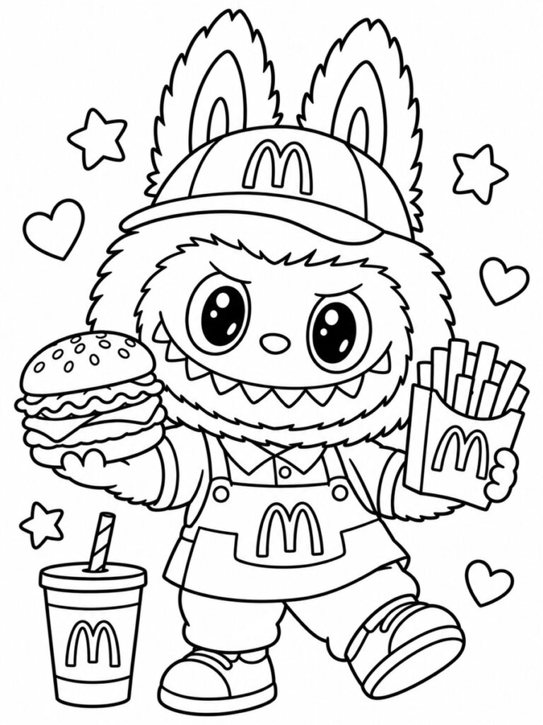 Coloriage Labubu MacDonald