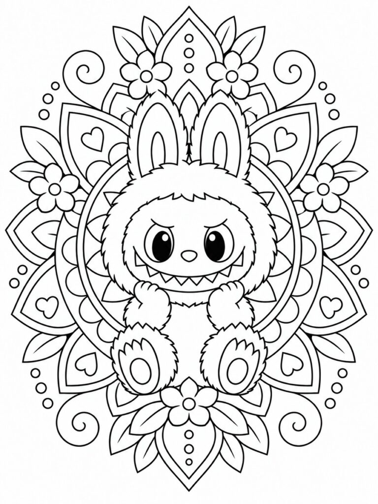 Coloriage Labubu mandala