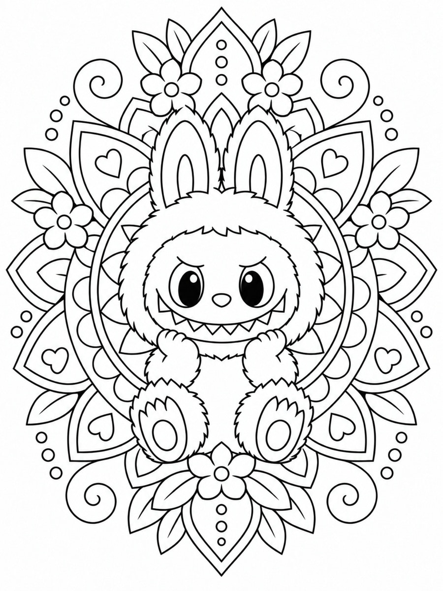 Coloriage Labubu mandala
