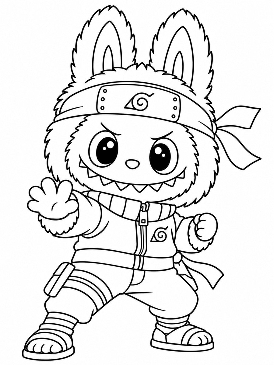 Coloriage Labubu Naruto