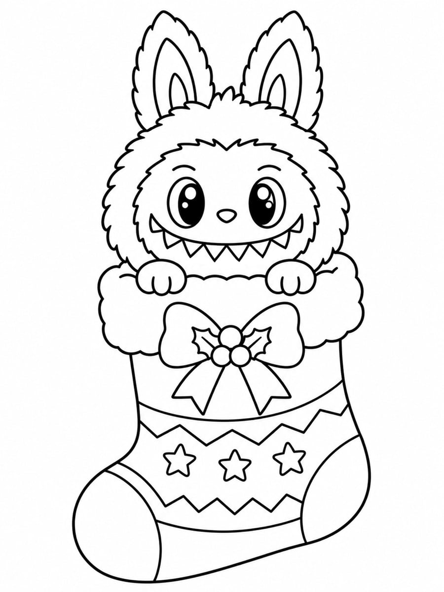 Coloriage Labubu de Noël