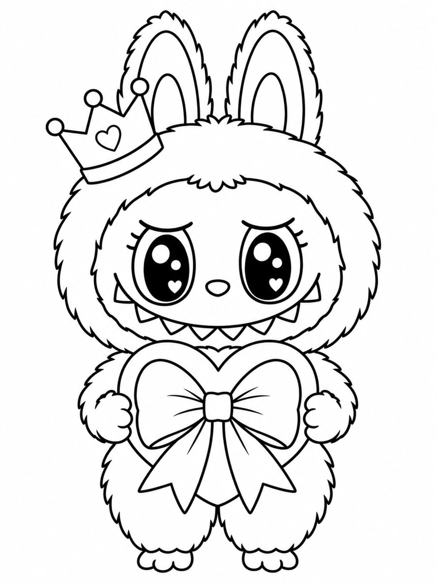 Coloriage Labubu princesse