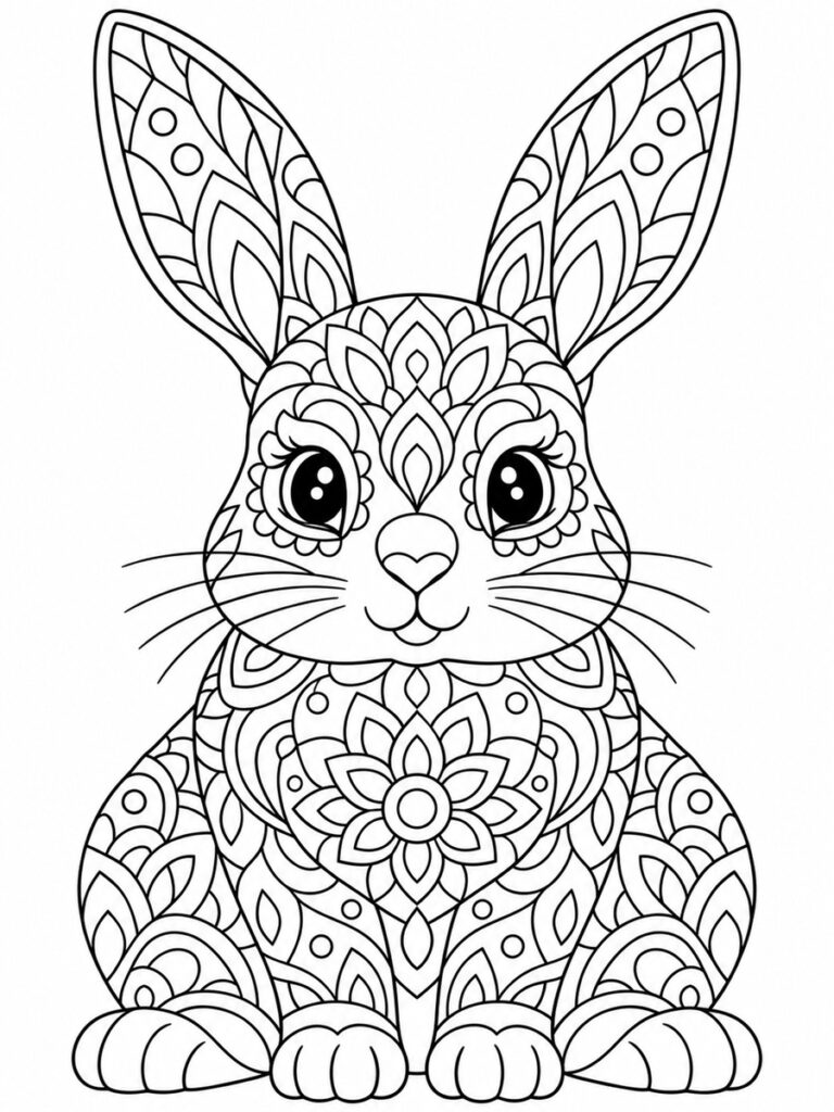 Lapin mandala Coloriage lapin mandala