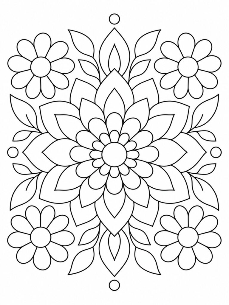 Coloriage mandala fleur
