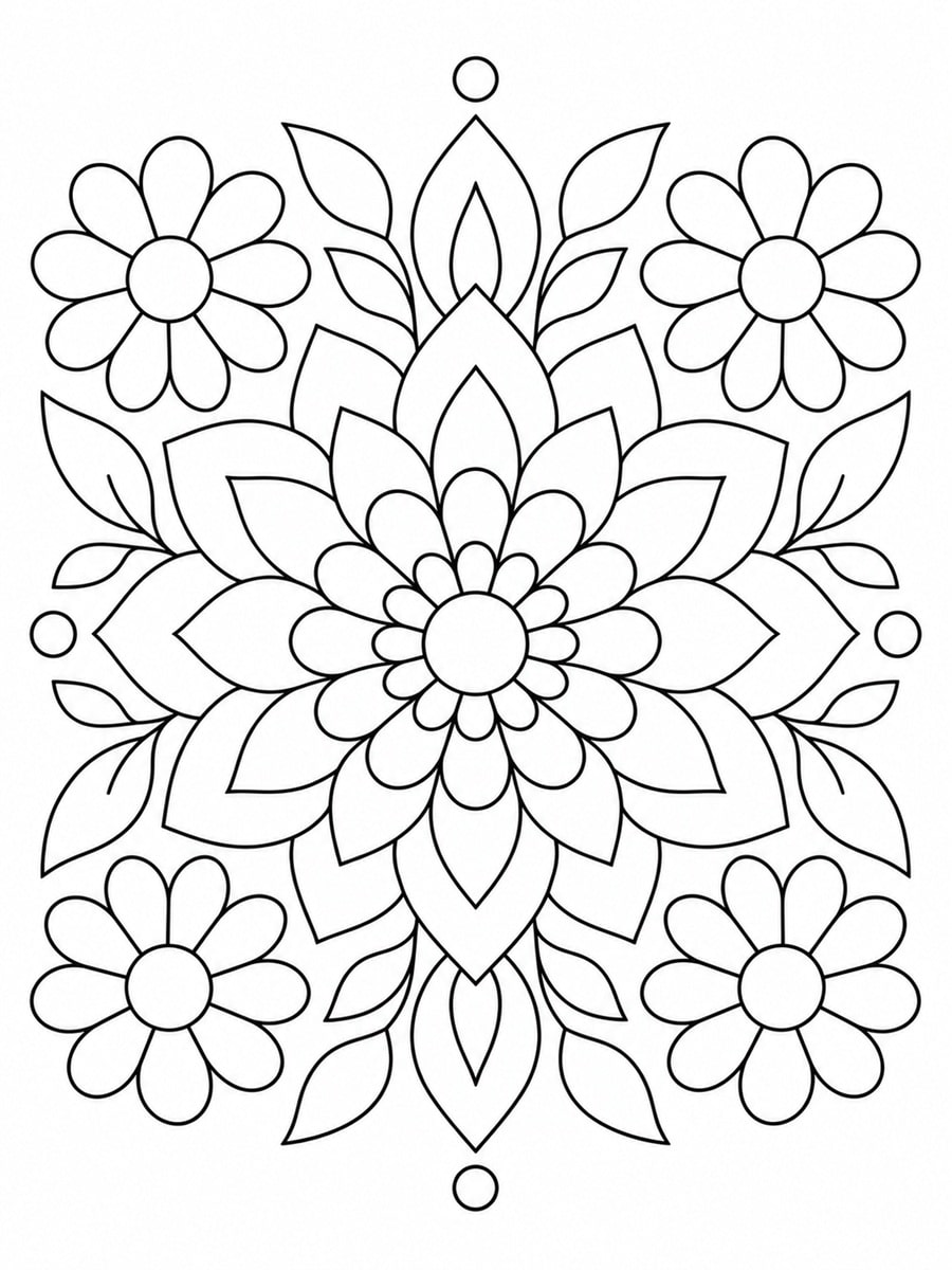 Coloriage mandala fleur