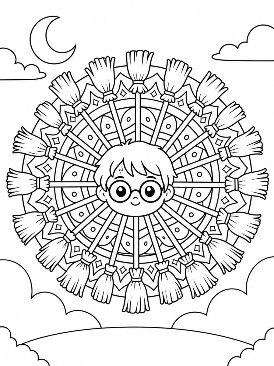Coloriage mandala Harry Potter
