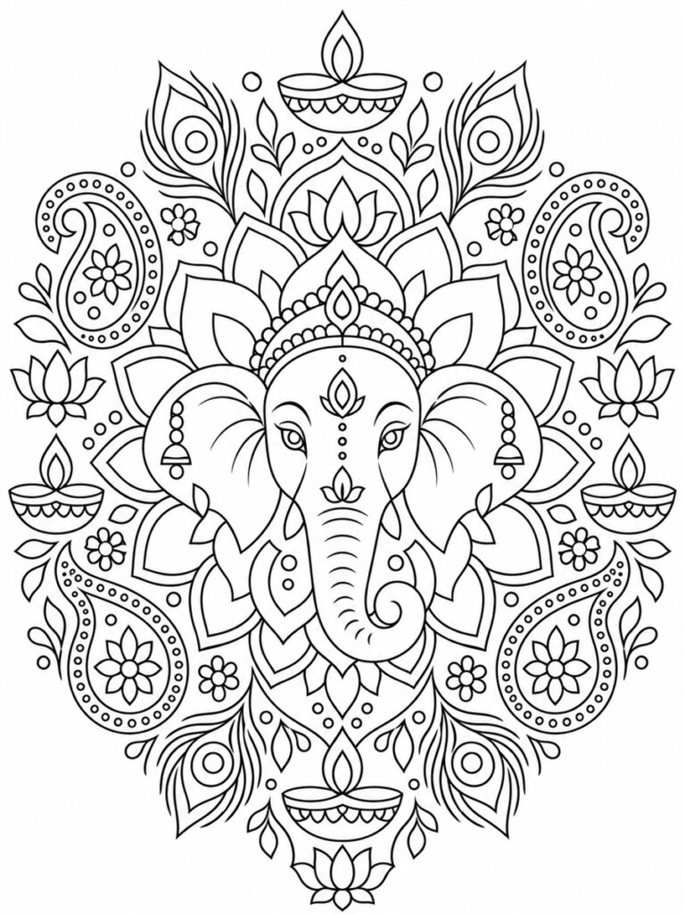Coloriage mandala indien