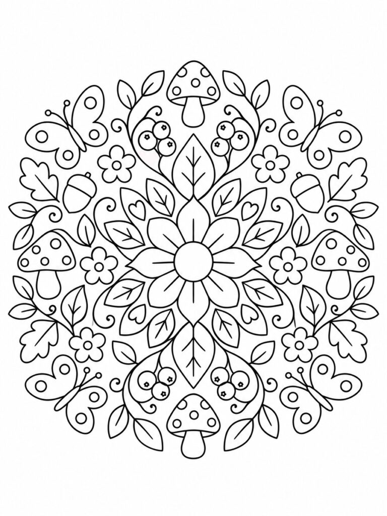 Coloriage mandala nature