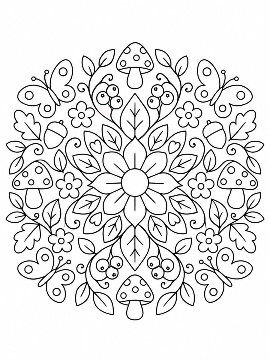 Coloriage mandala nature