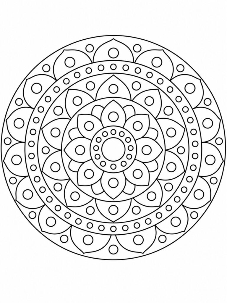 Coloriage mandala rond