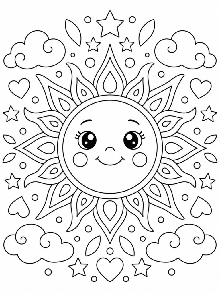 Coloriage soleil mandala