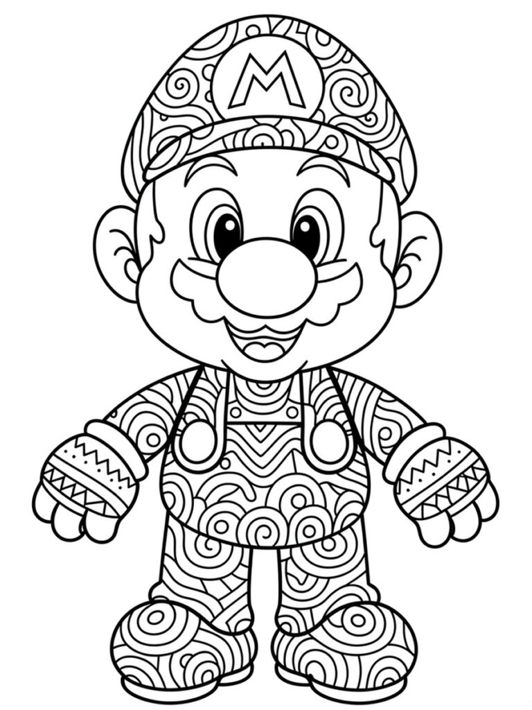 Mario mandala Coloriage Mario mandala