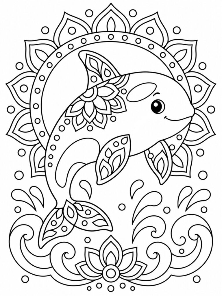 Orque mandala Coloriage orque mandala