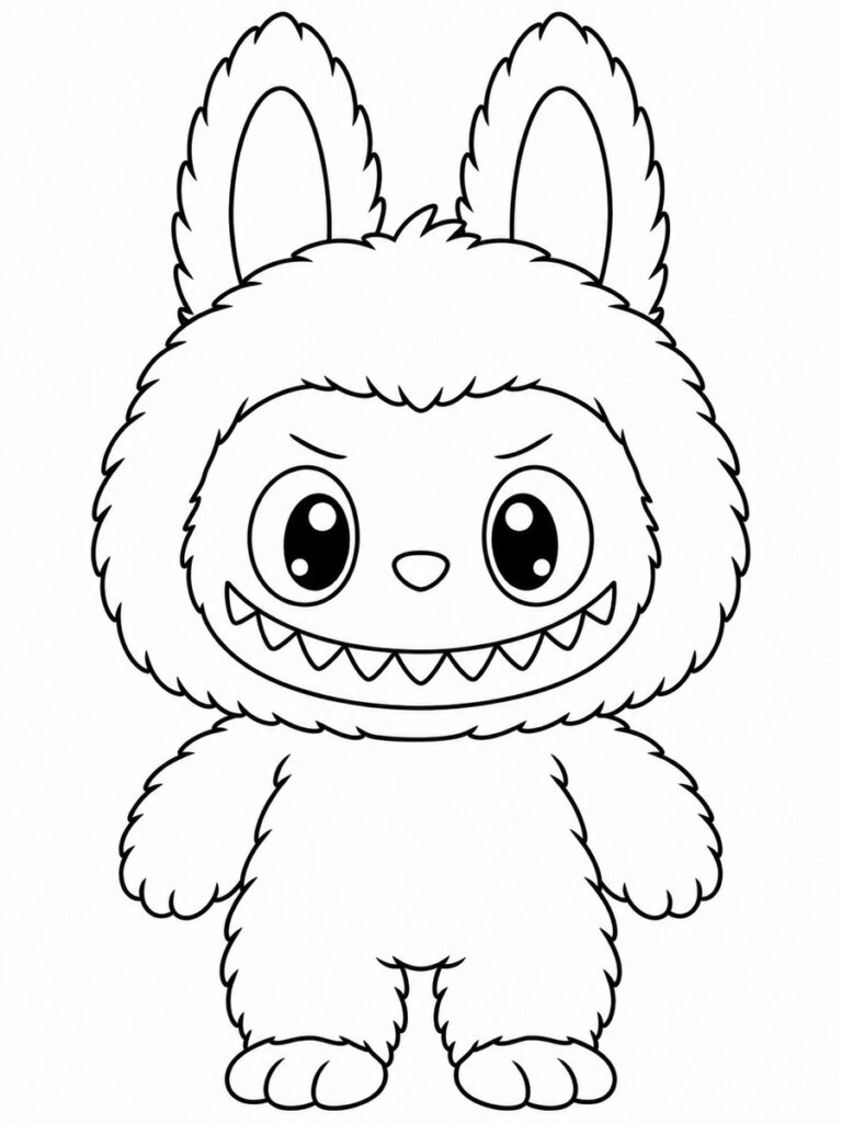 Peluche Labubu Coloriage peluche Labubu