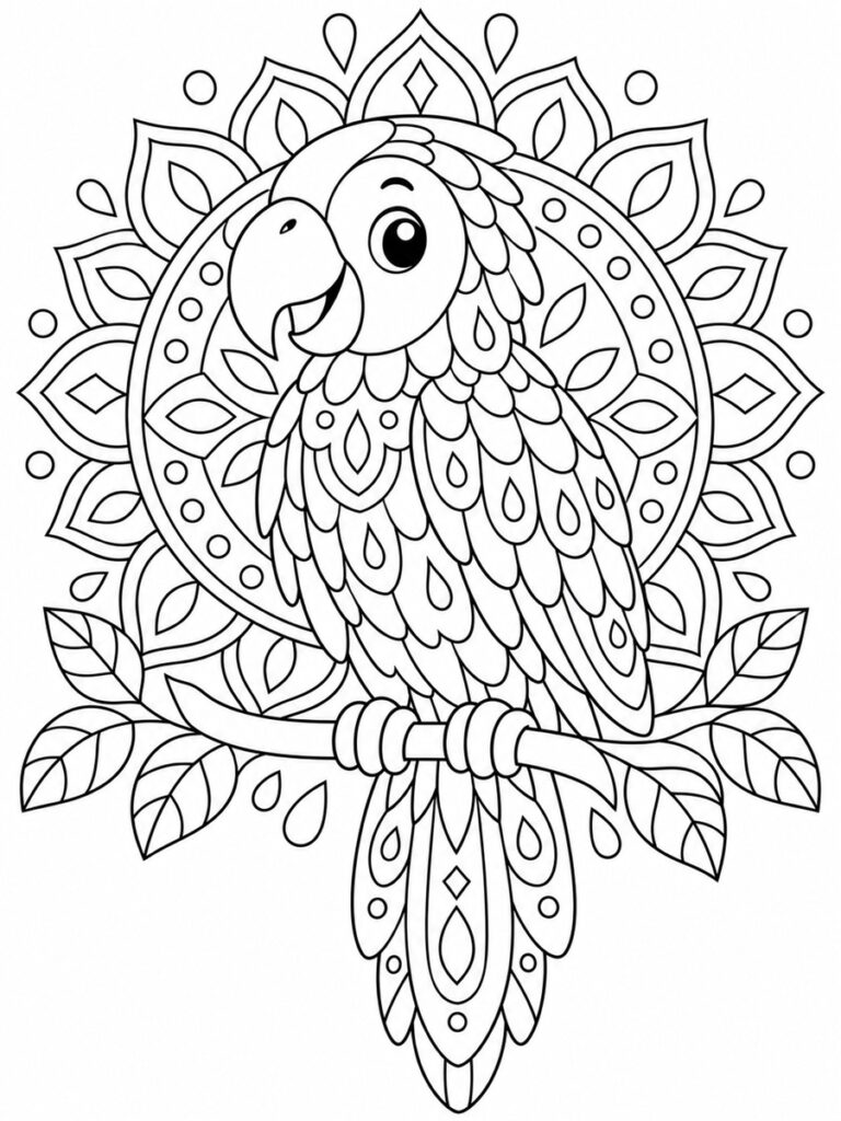 Perroquet mandala Coloriage perroquet mandala