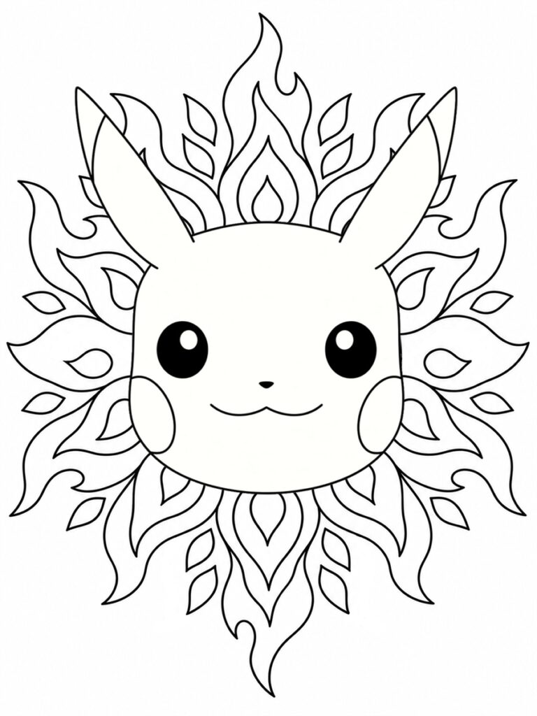 Pikachu mandala Coloriage Pikachu mandala
