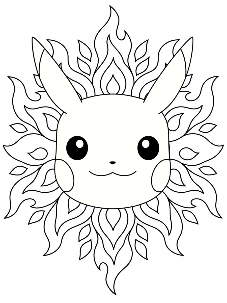 Coloriage Pikachu mandala