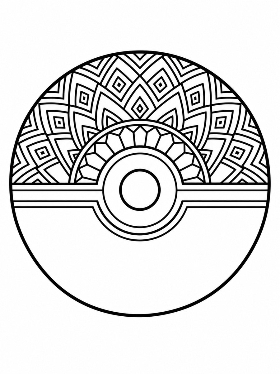 Coloriage pokeball mandala