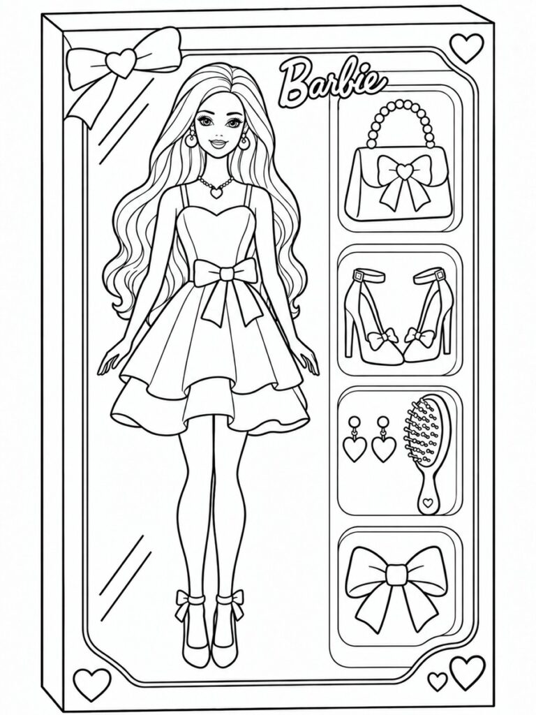 Coloriage poupée Barbie