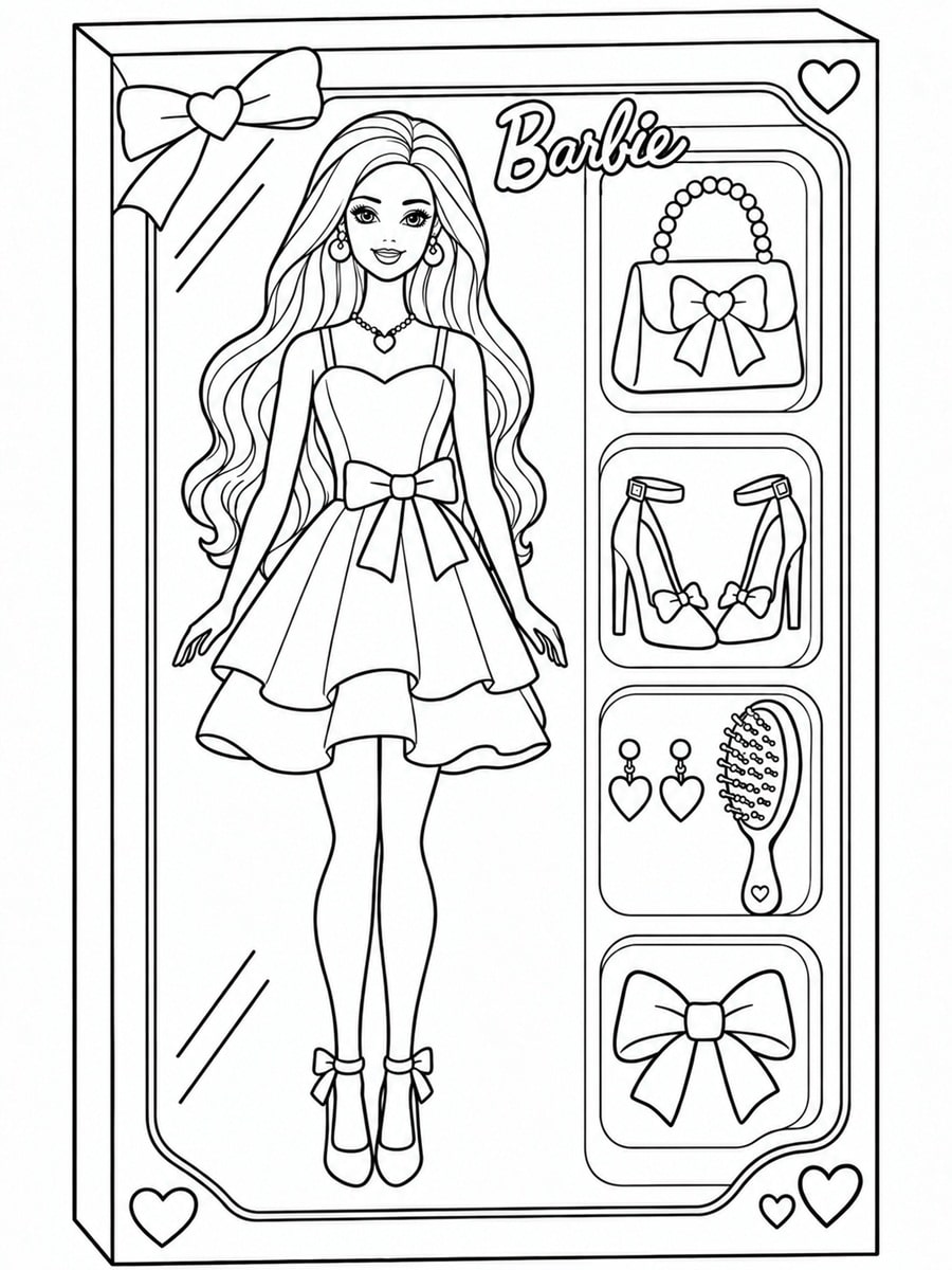 Coloriage poupée Barbie
