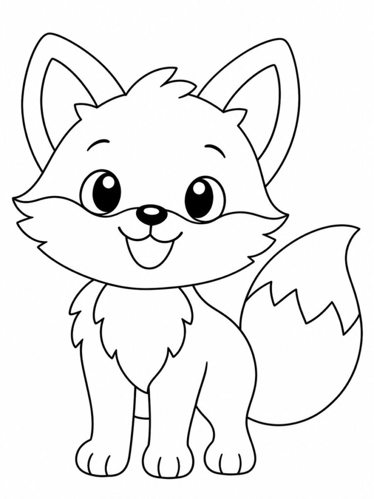 Coloriage renard debout