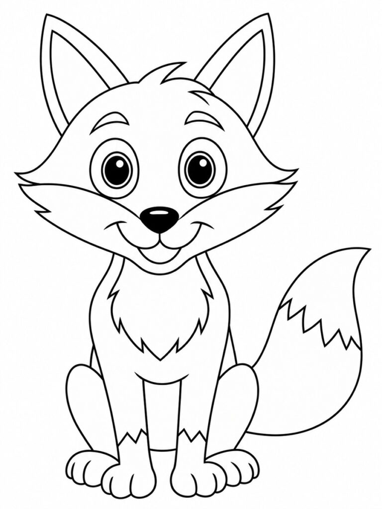 Renard roux Coloriage renard roux