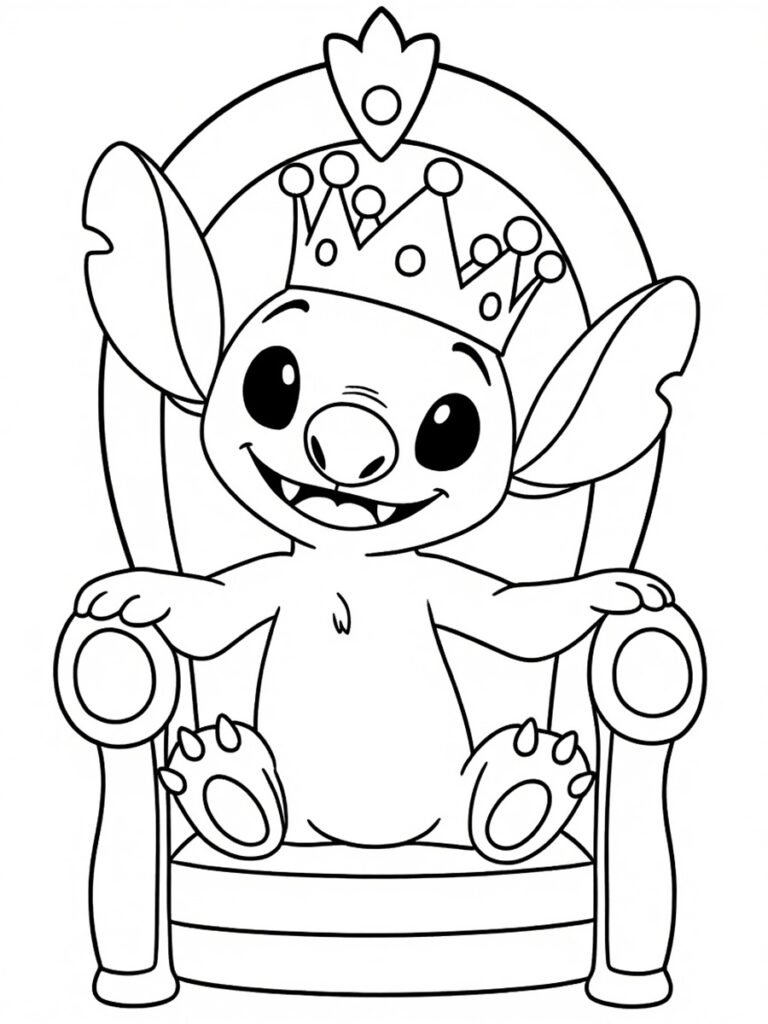 Stitch roi Coloriage Stitch roi