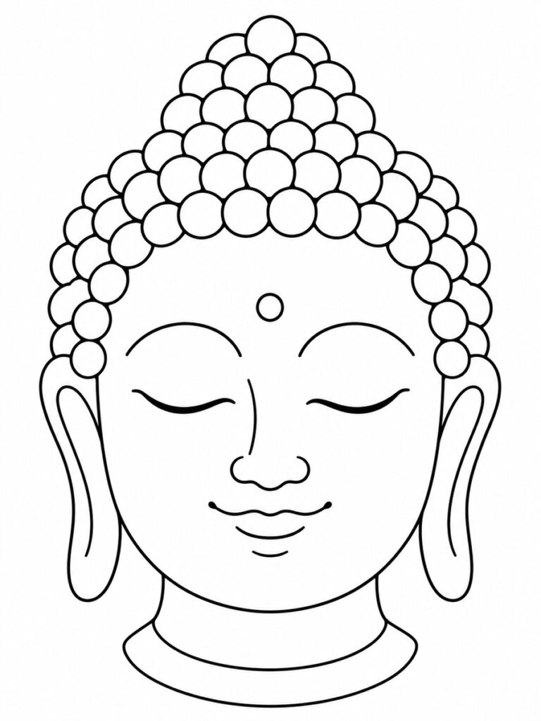 Tête de Bouddha Coloriage tête de Bouddha