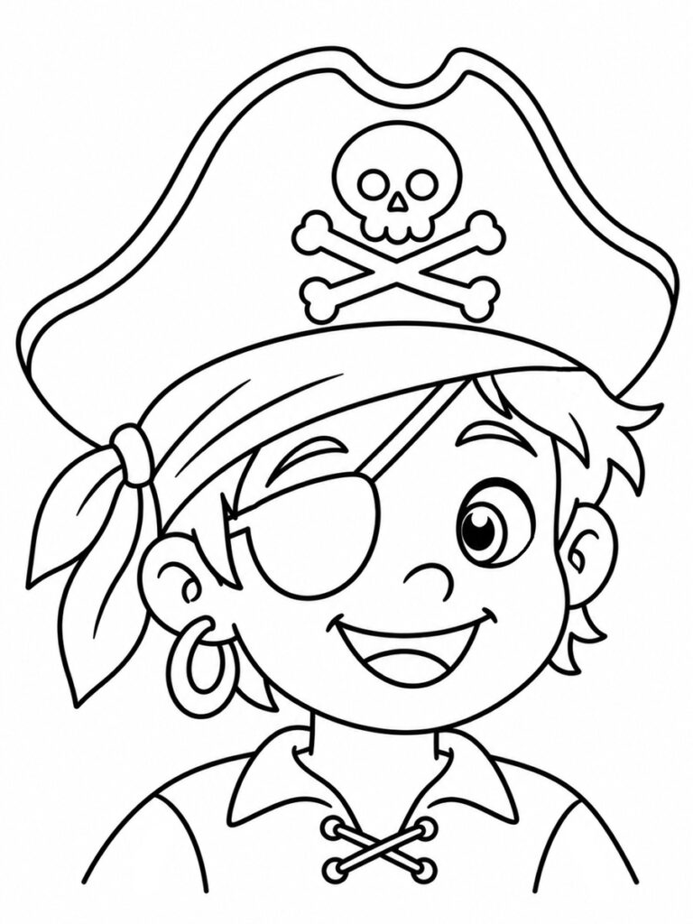 Coloriage tête de pirate